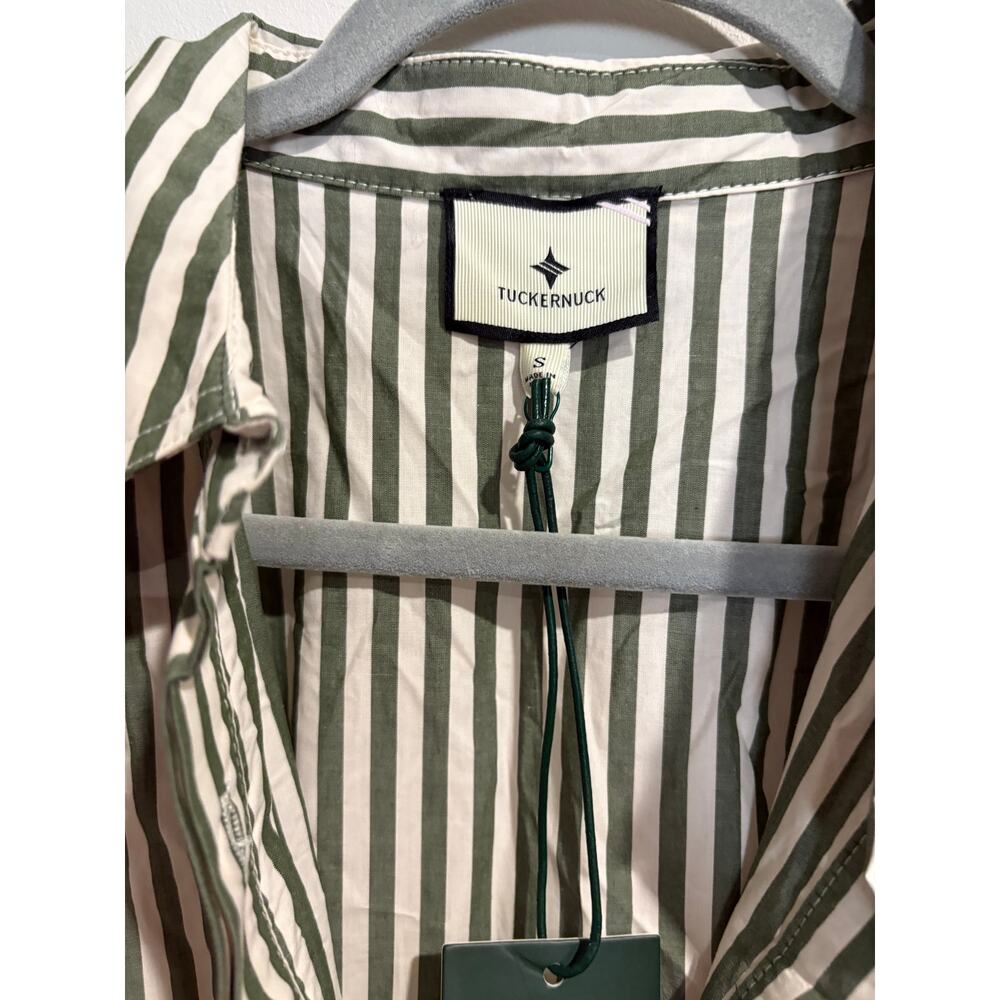 NWT Tuckernuck Callie Cap Sleeve Cotton Poplin Mini Dress Jardin Stripe Small - Picture 4 of 7